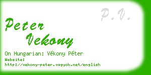 peter vekony business card