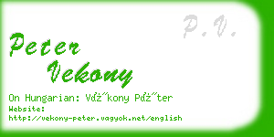 peter vekony business card